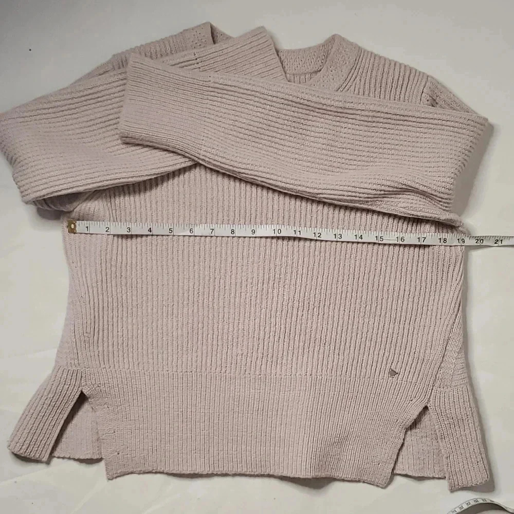 SYSTEM Pullover  50% wool Cropped Pastel Sweater Sz Small Oversized - Picture 4 of 8